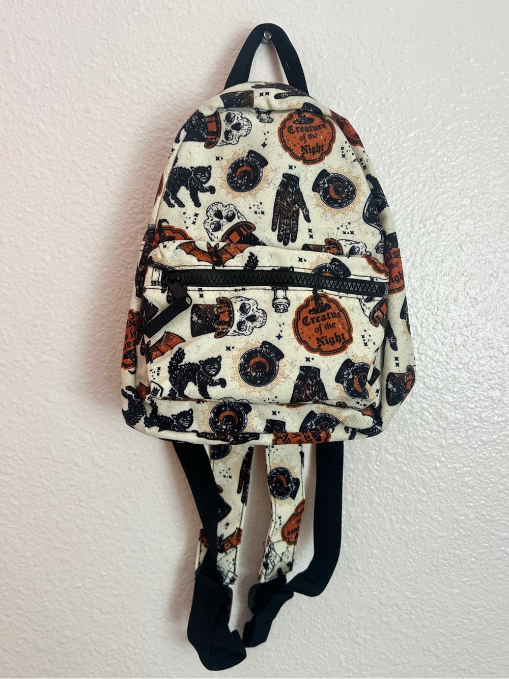 Spirit Halloween Print Mini Backpack - Cats and Skulls
